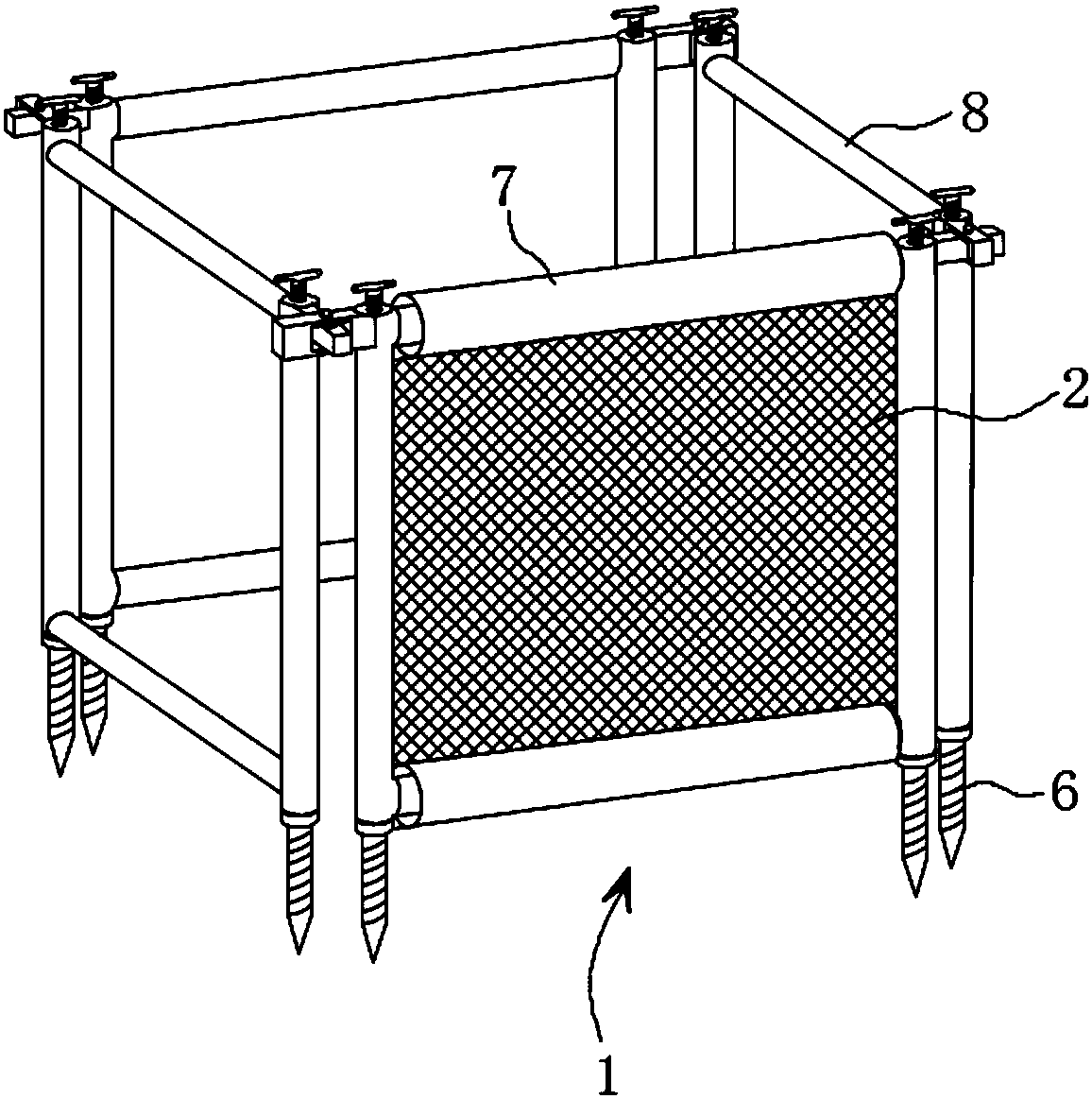 Anti-climbing net cage for crab cultivation