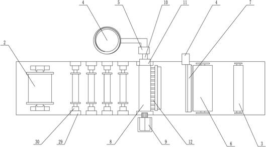 Gluing device for valve bag production