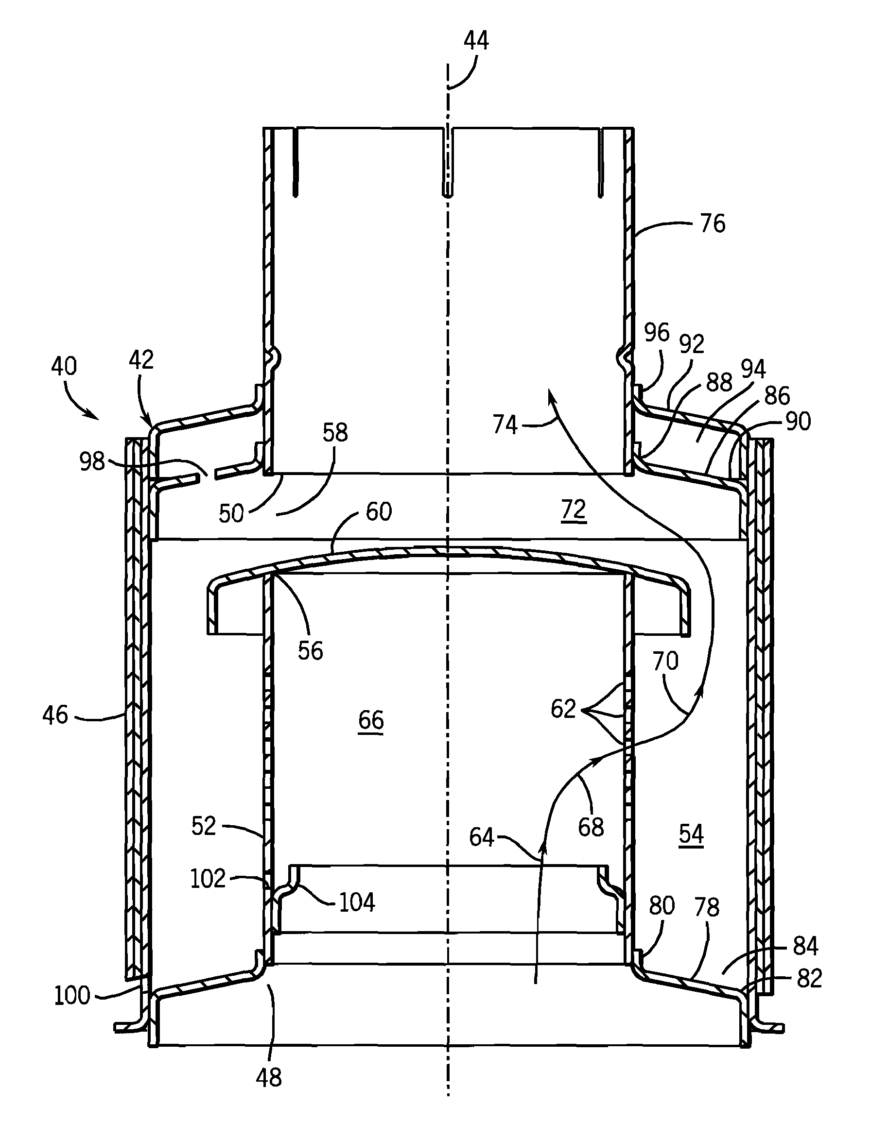 Exhaust water trap