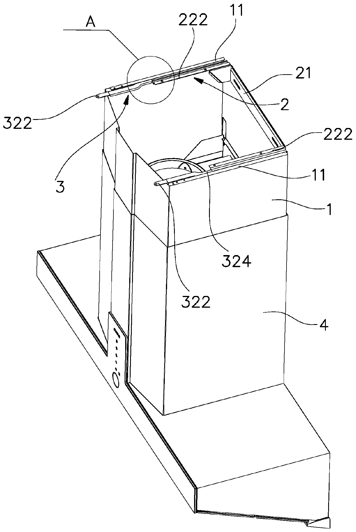 Mounting structure for decorative cover of range hood