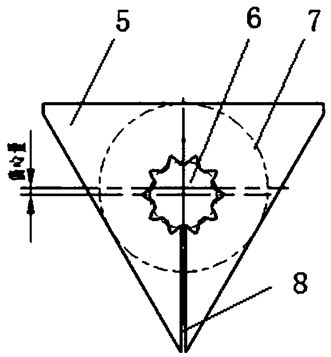 Turning method for eccentric circle of crank shaft of RV (Rotary Vector) speed reducer and special eccentric tool