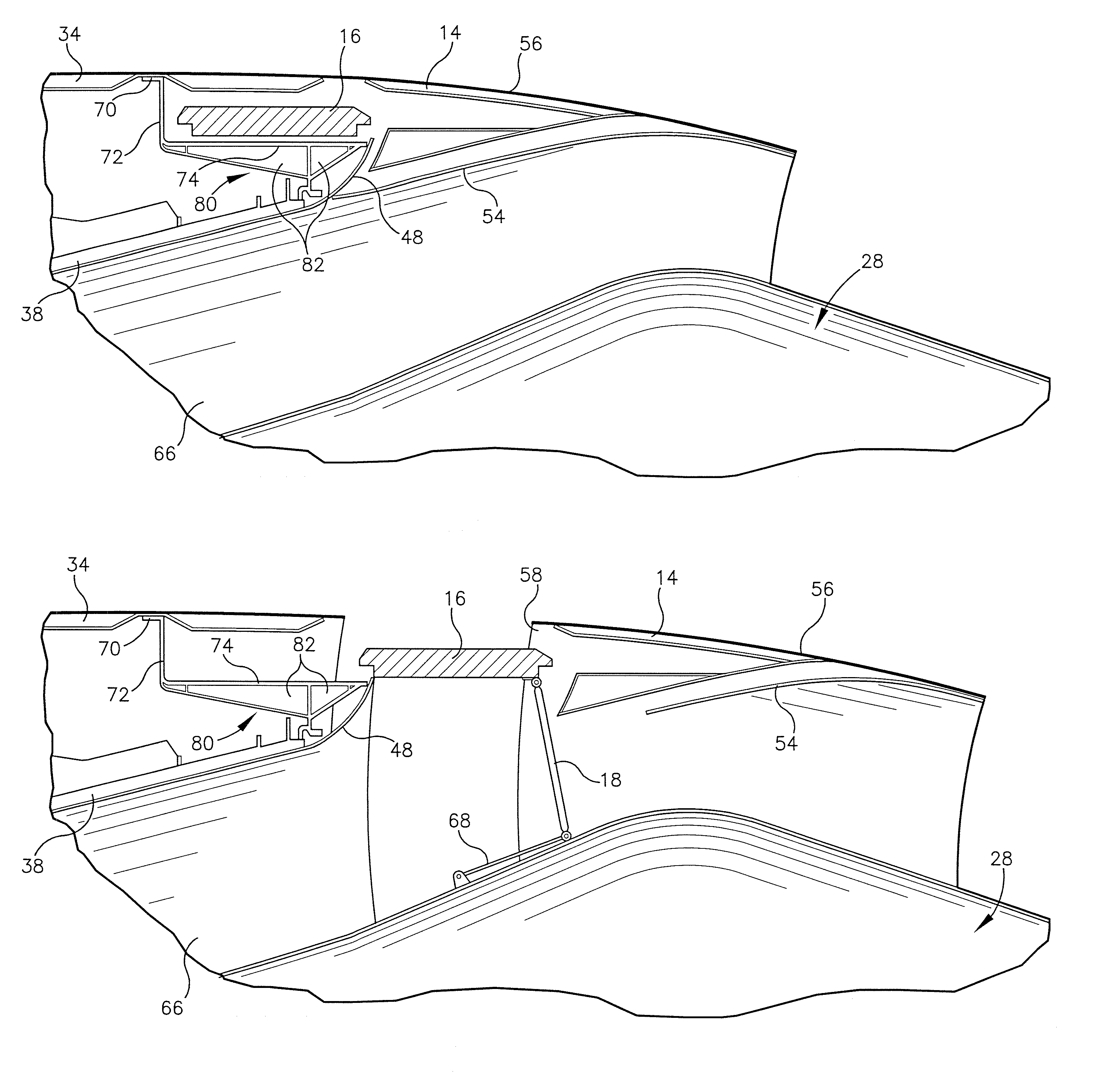 Thrust reverser configuration for a short fan duct