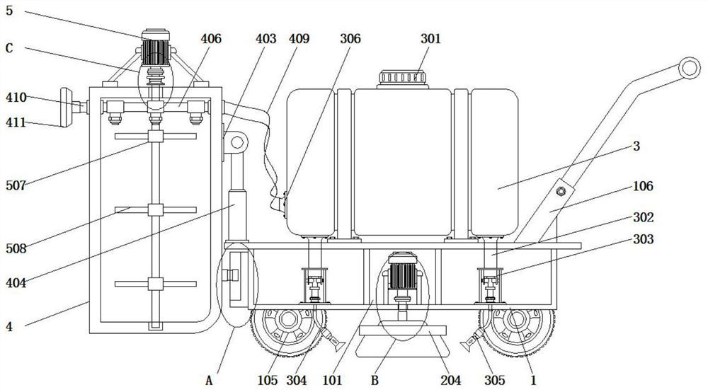 Movable green and environment-friendly construction flushing equipment