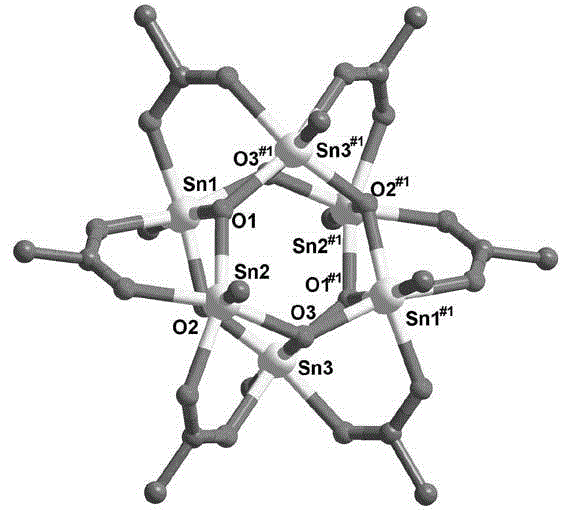 Paddle wheel-shaped tin oxygen cluster complex composed of drum-shaped Sn6O6 and carboxyl calixarene and preparation method thereof