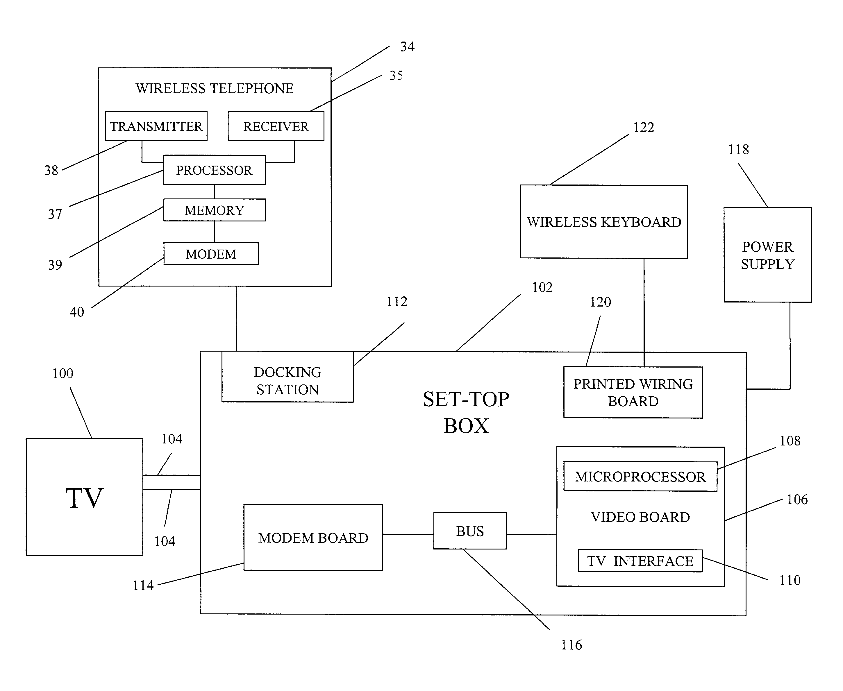 Method and systems using a set-top box and communicating between a remote data network and a wireless communication network