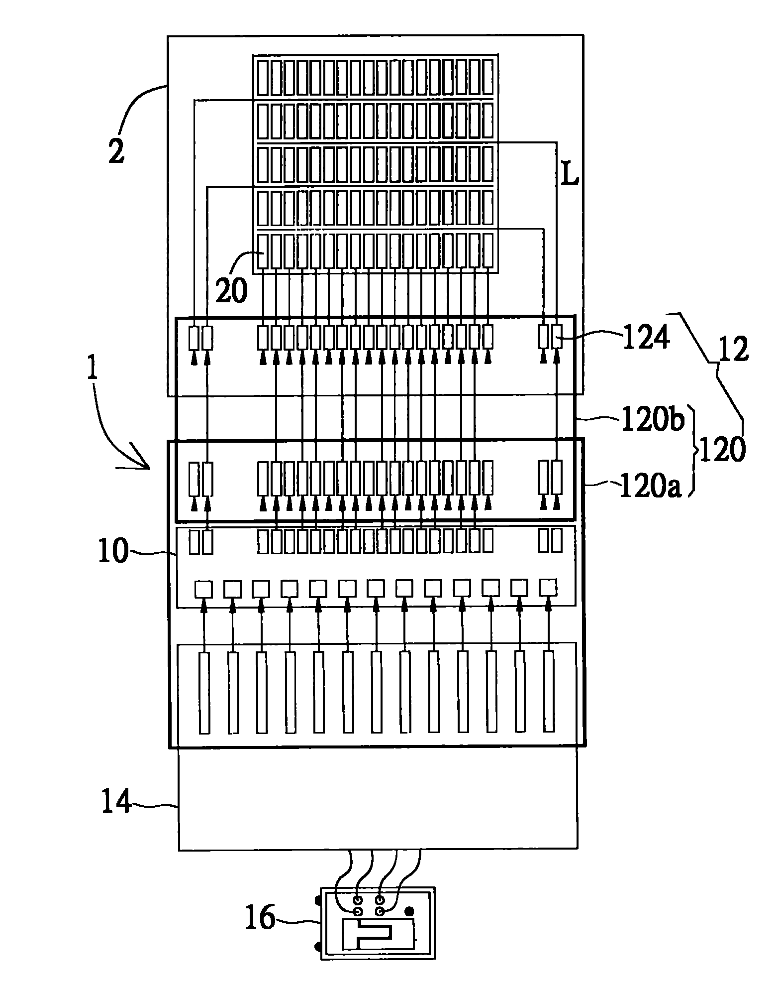 Display panel testing system and microprobe device thereof