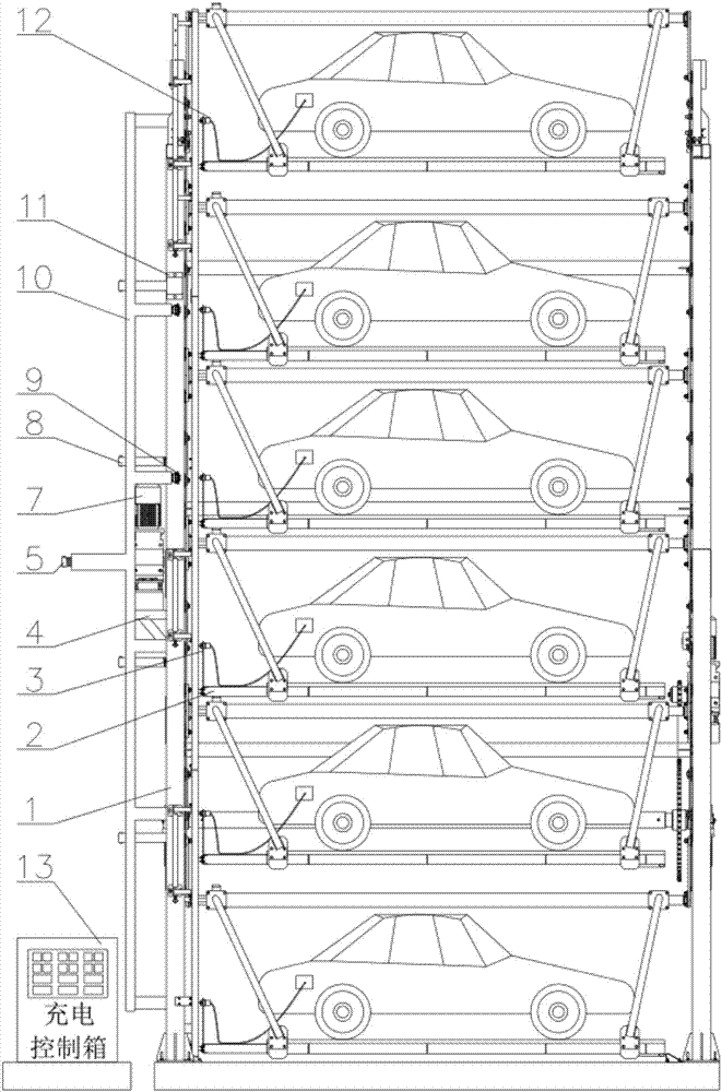 Automatic plug-in charging type vertical circulation stereo garage