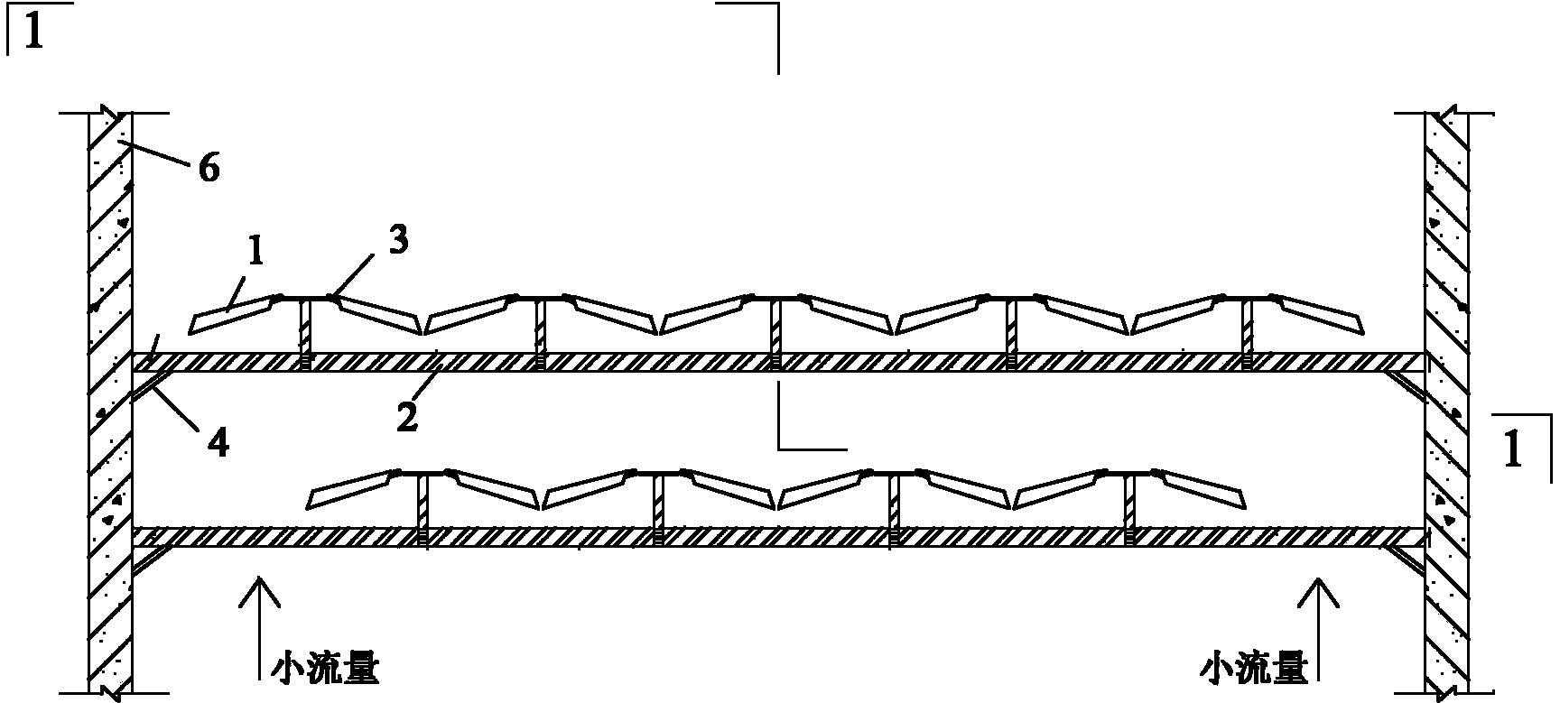 Flocculation reaction framed bent device equipped with flexibly-connected impellers