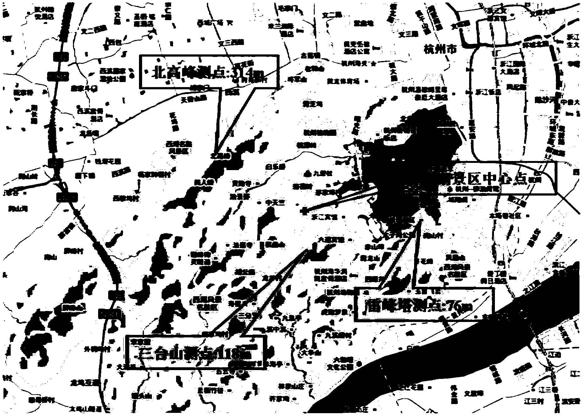 Scenic area road traffic pollution early-warning device based on remote sensing technique and scenic area road traffic pollution early-warning method based on remote sensing technique