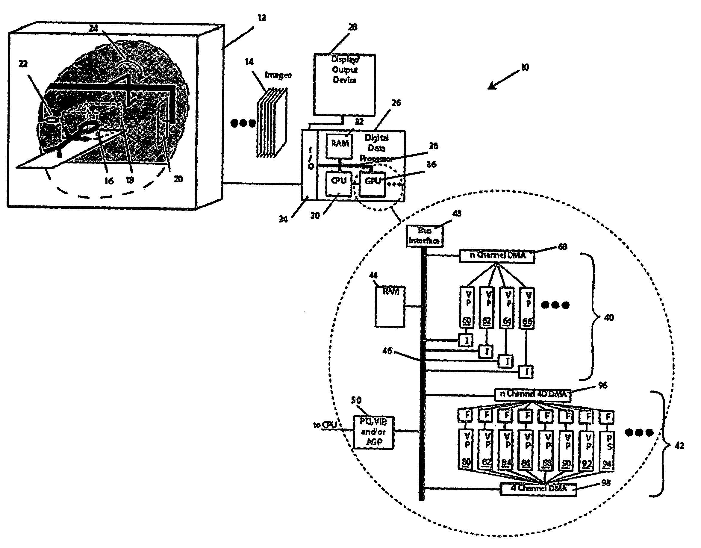 Method and apparatus for reconstruction of 3D image volumes from projection images