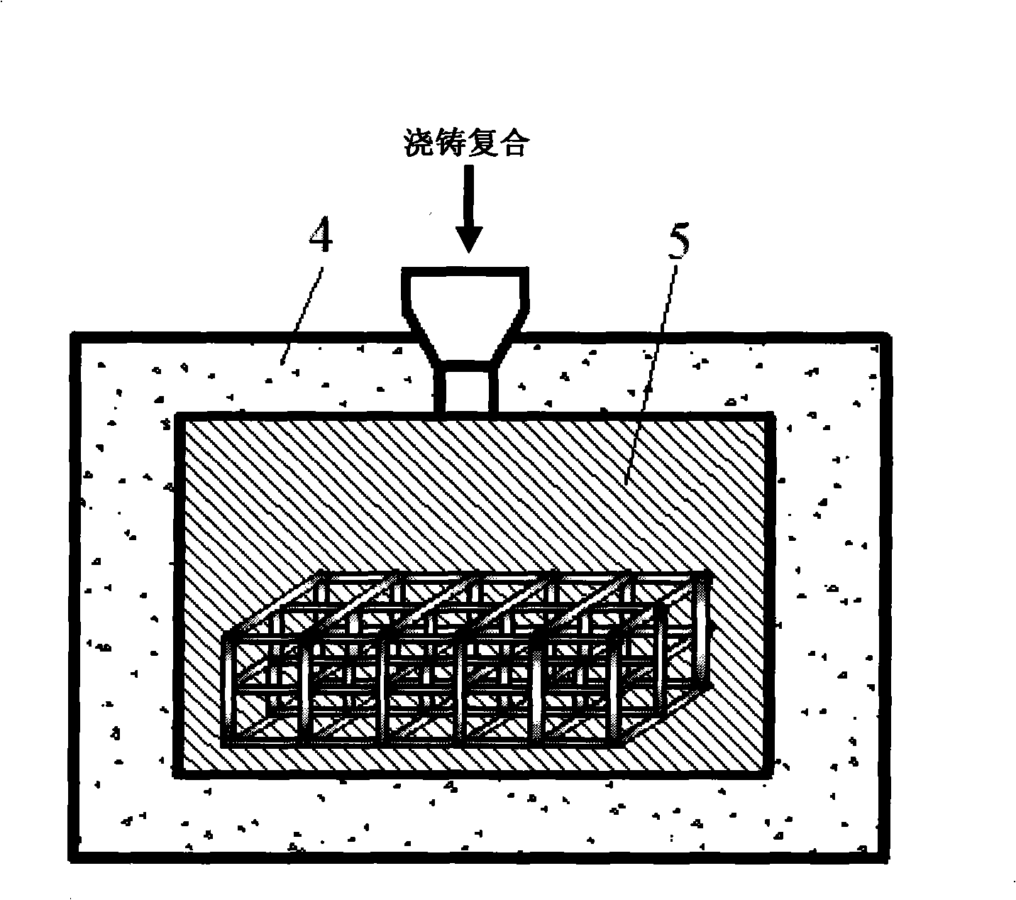 Preparation method of reinforced composite wear-resistant lining board of precast framework