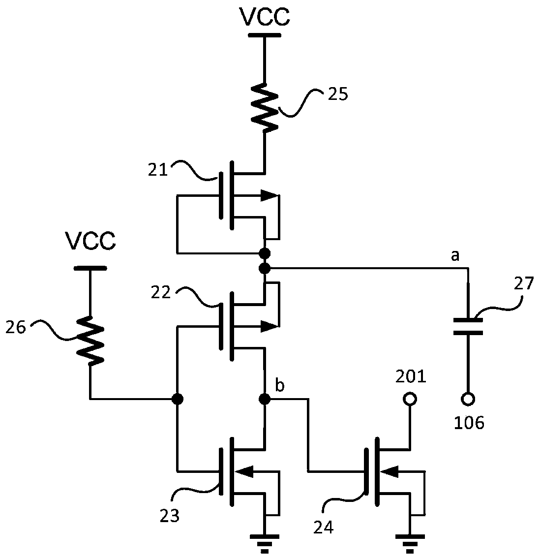 Power-consumption-free analog switch with voltage processing function