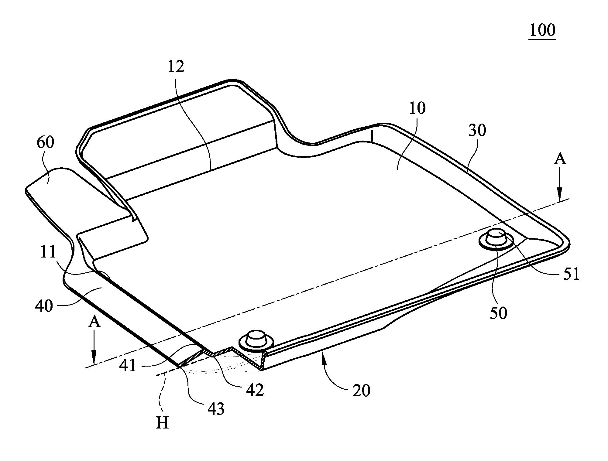 Automotive floor mat structure