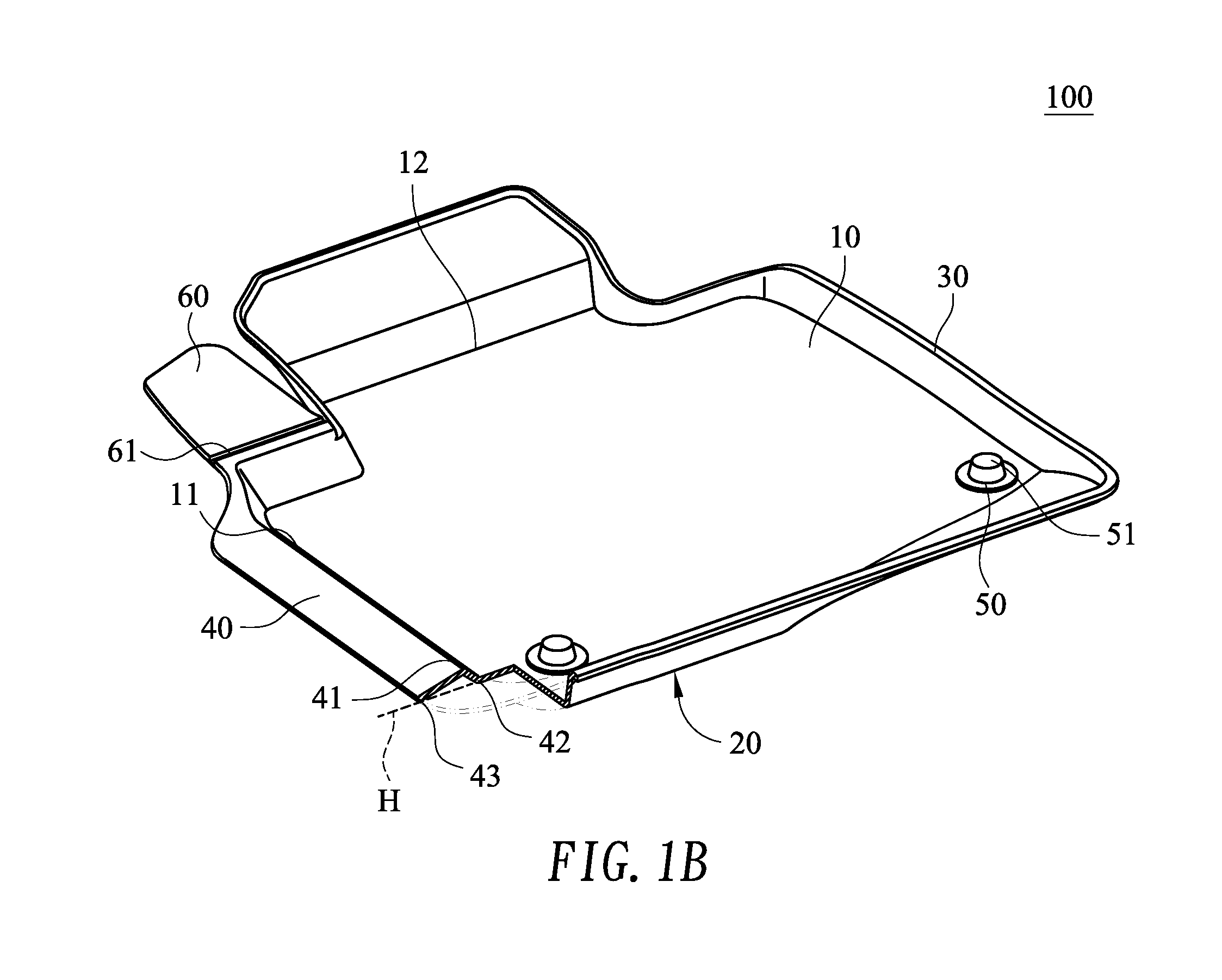 Automotive floor mat structure