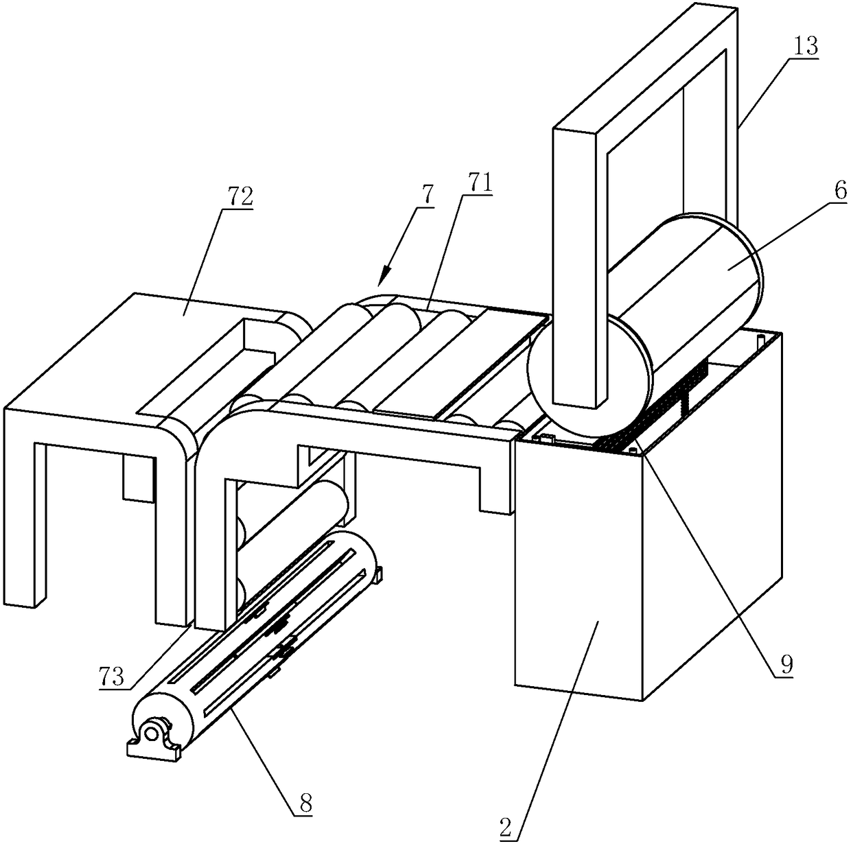 Radiator fin separating, taking and conveying equipment