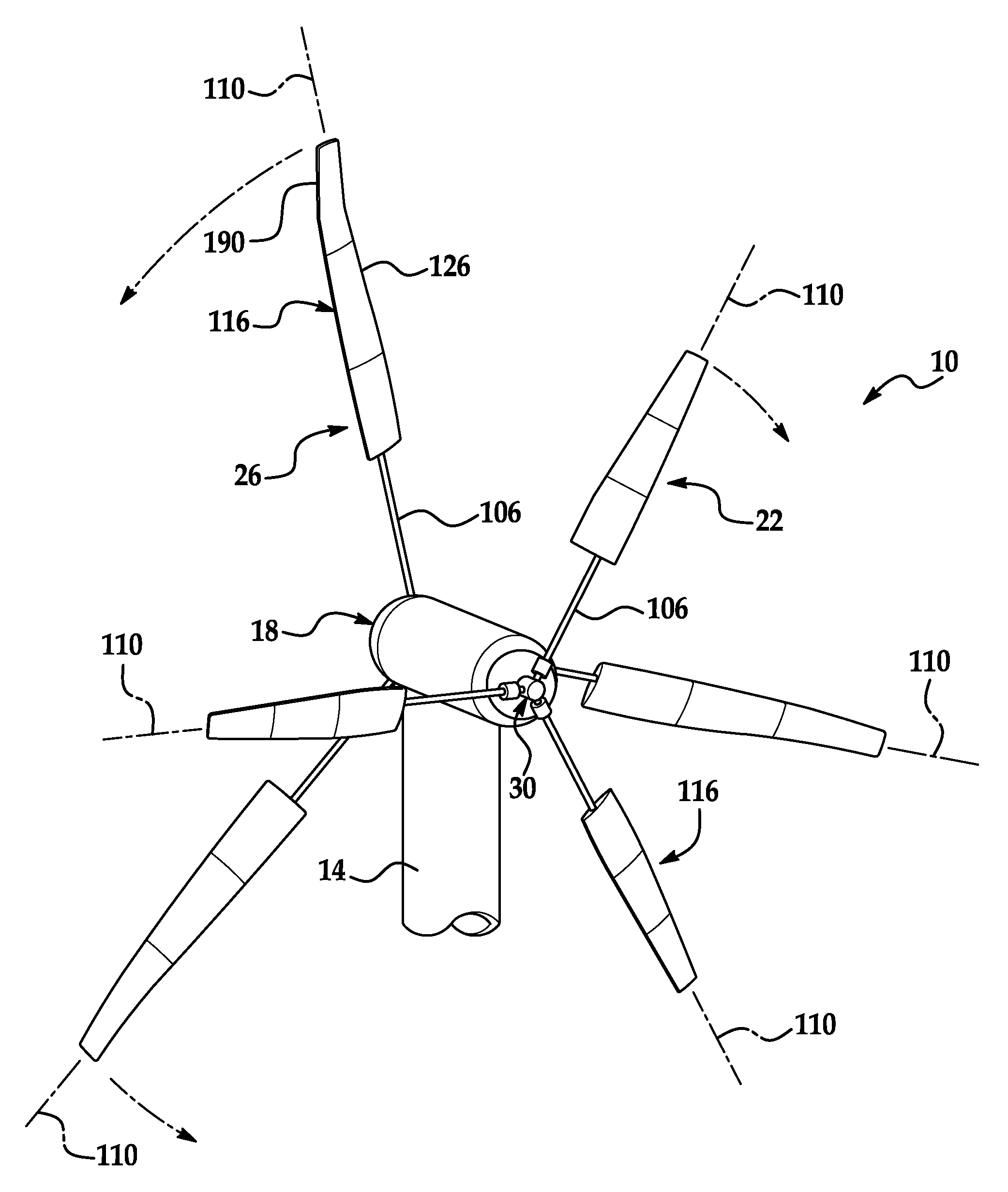 Independent variable blade pitch and geometry wind turbine