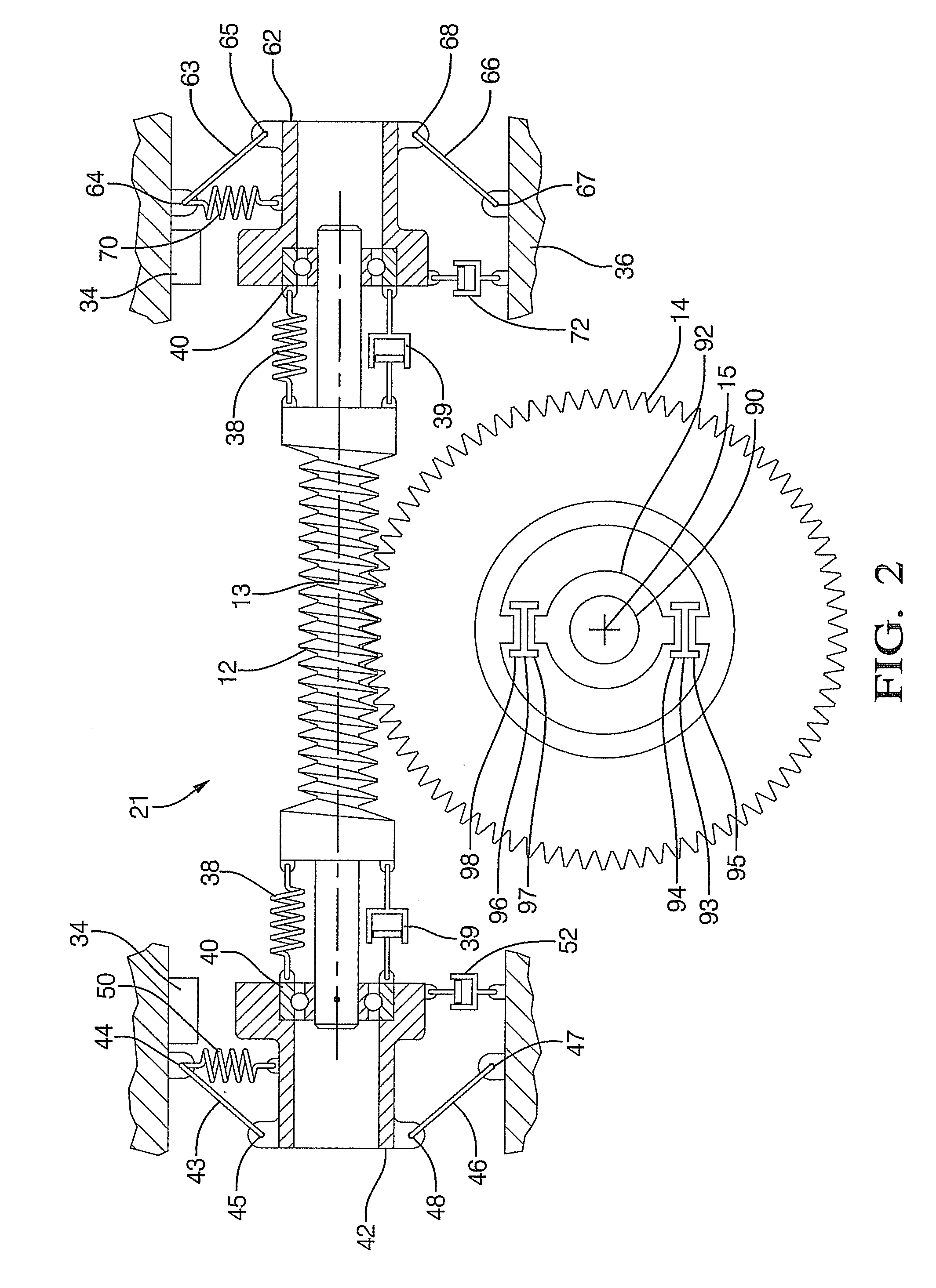 Sprung gear set and method