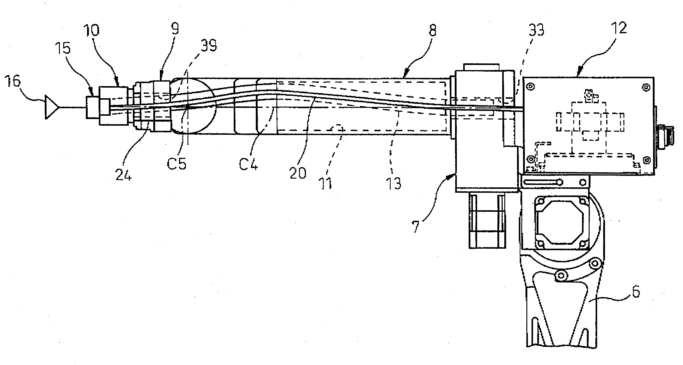 Umbilical-member processing structure for industrial robot