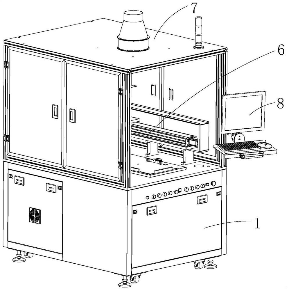 Four-axis dispensing machine for inner wall of battery bracket