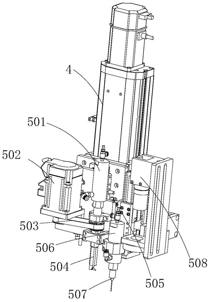 Four-axis dispensing machine for inner wall of battery bracket