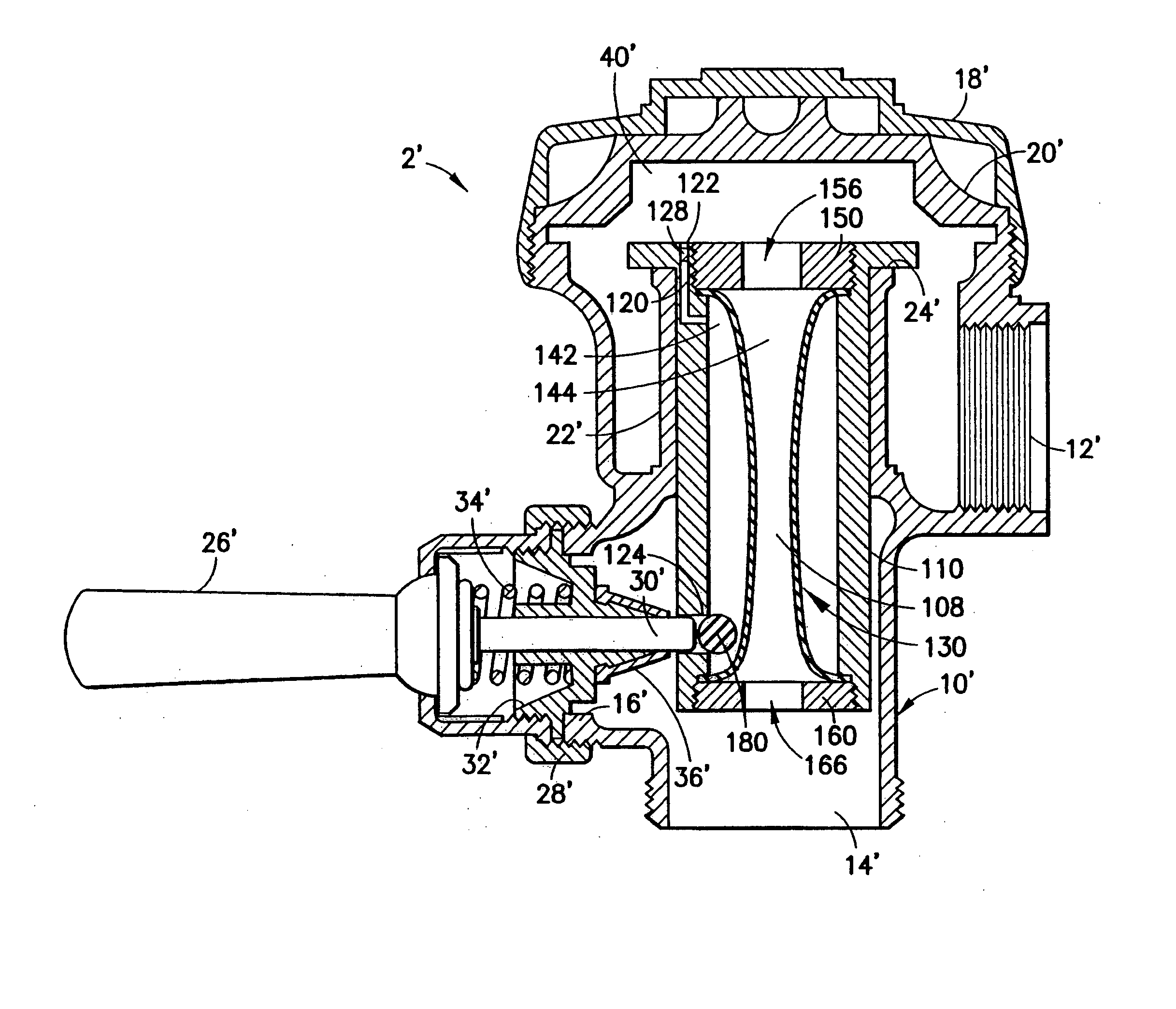 Pinch valve element for plumbing fixture flush valve