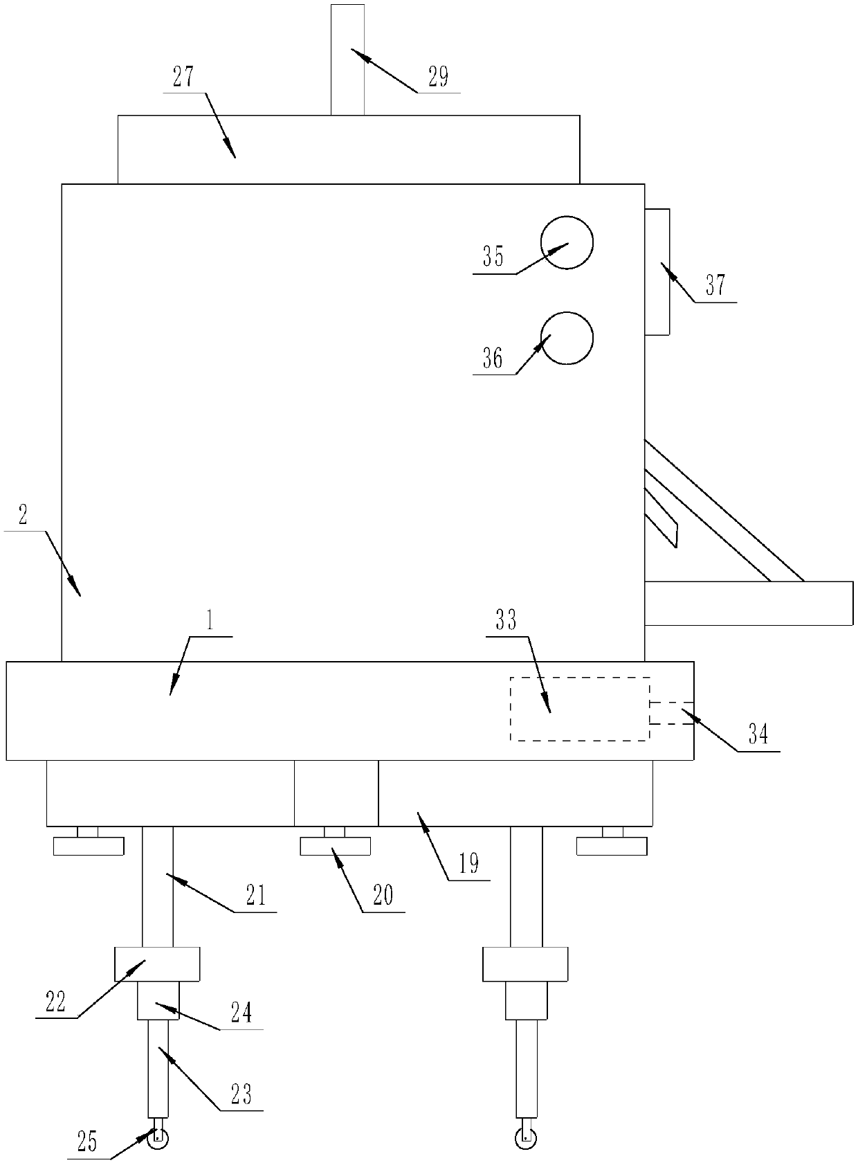 A rice bearing device for quantitative discharge