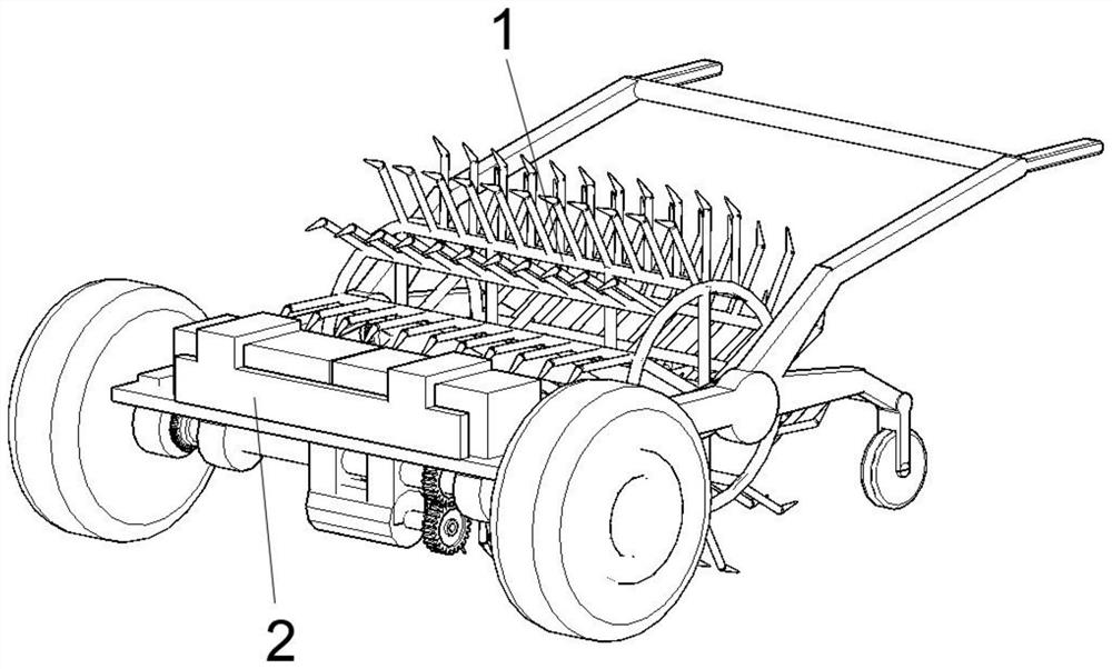 Soil loosening and turning mechanism