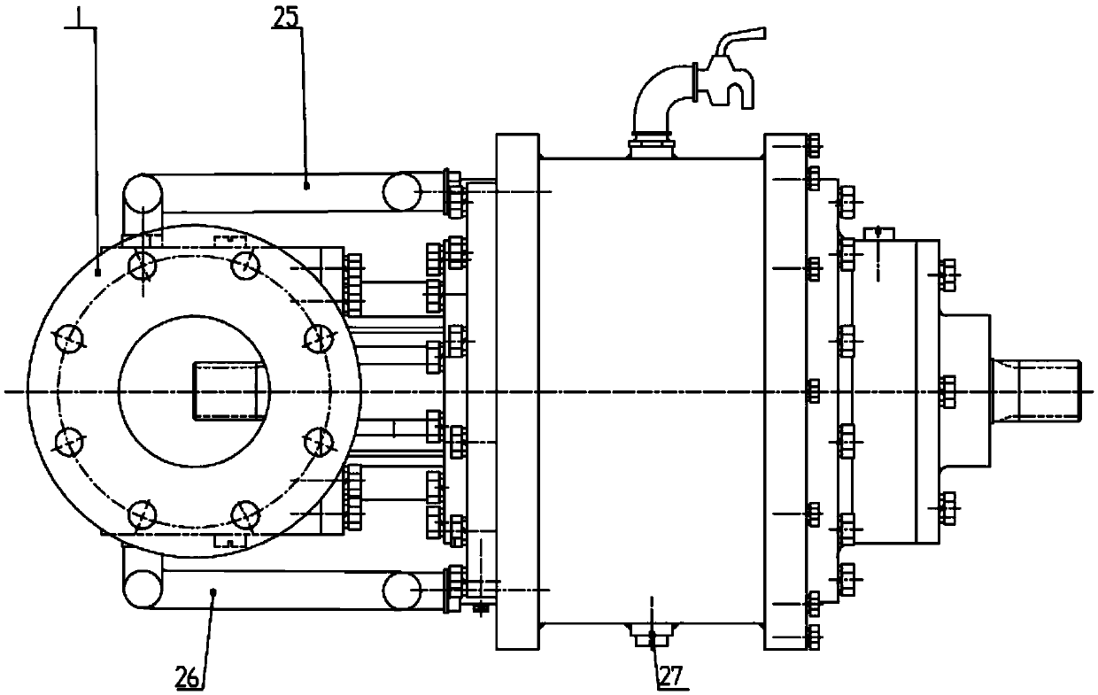 A self-cooling circulation axial force bearing device for a horizontal pump