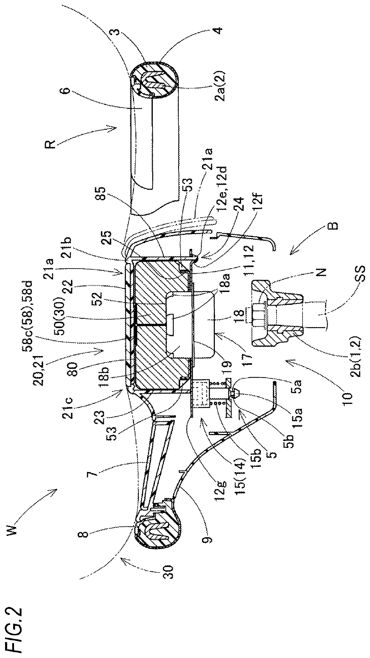 Completely folded body of airbag and folding method for same