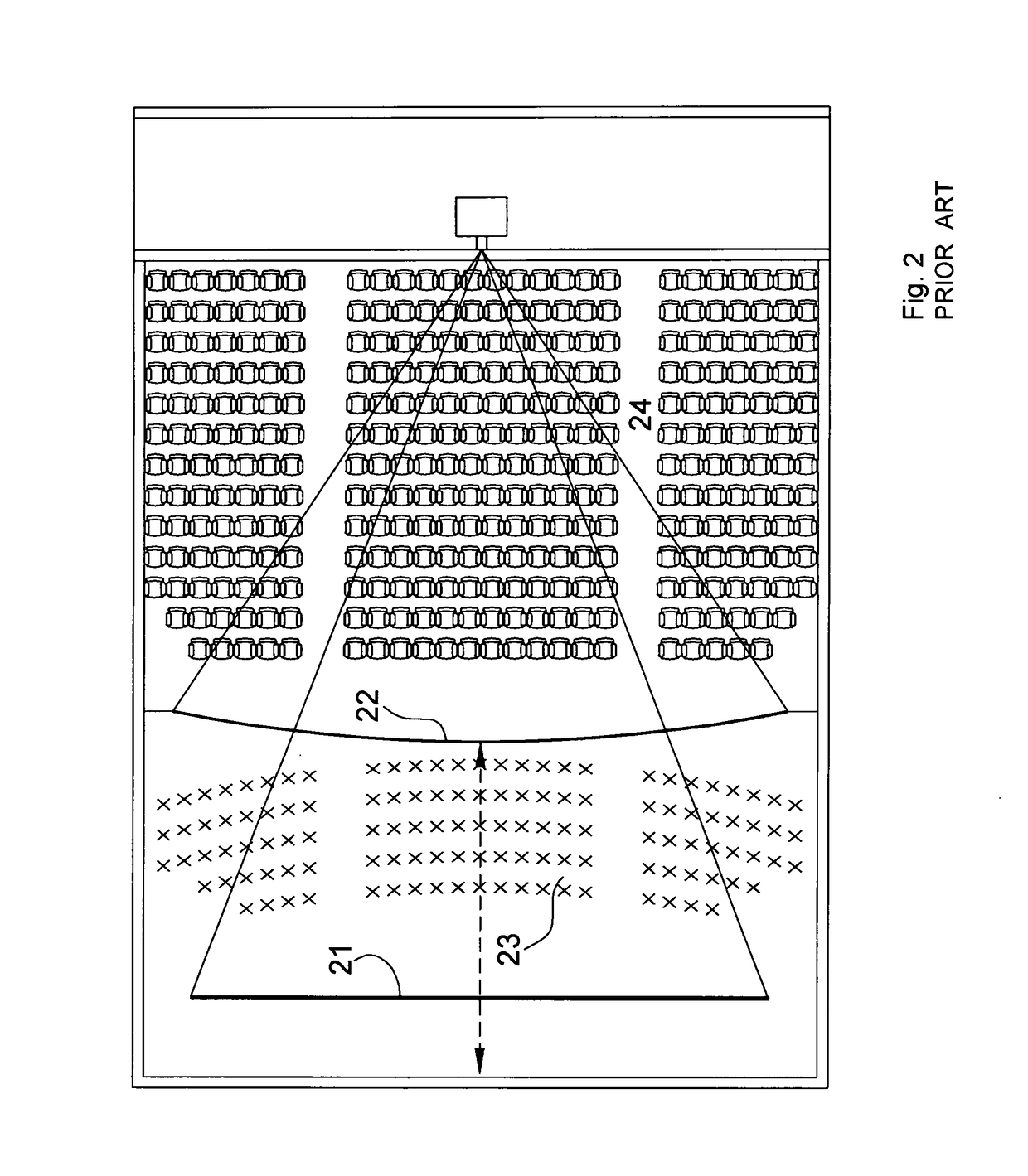 Method and system for creating wide-screen picture-dominance effect in a conventional motion-picture theater