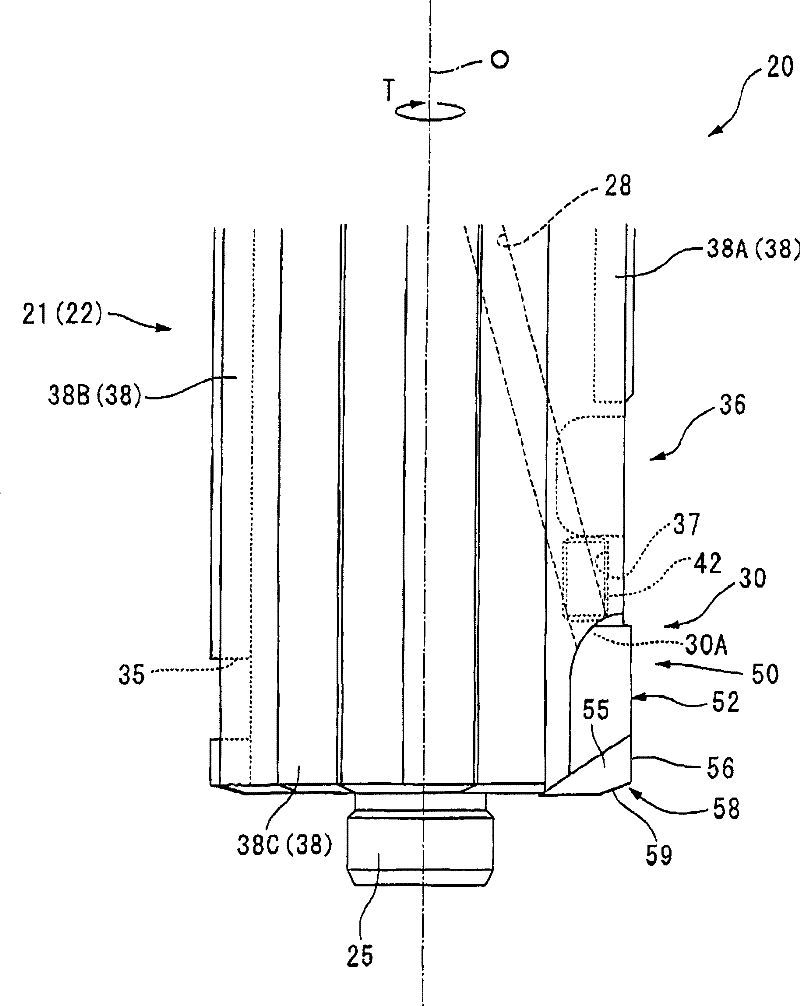 Tool for machining a hole