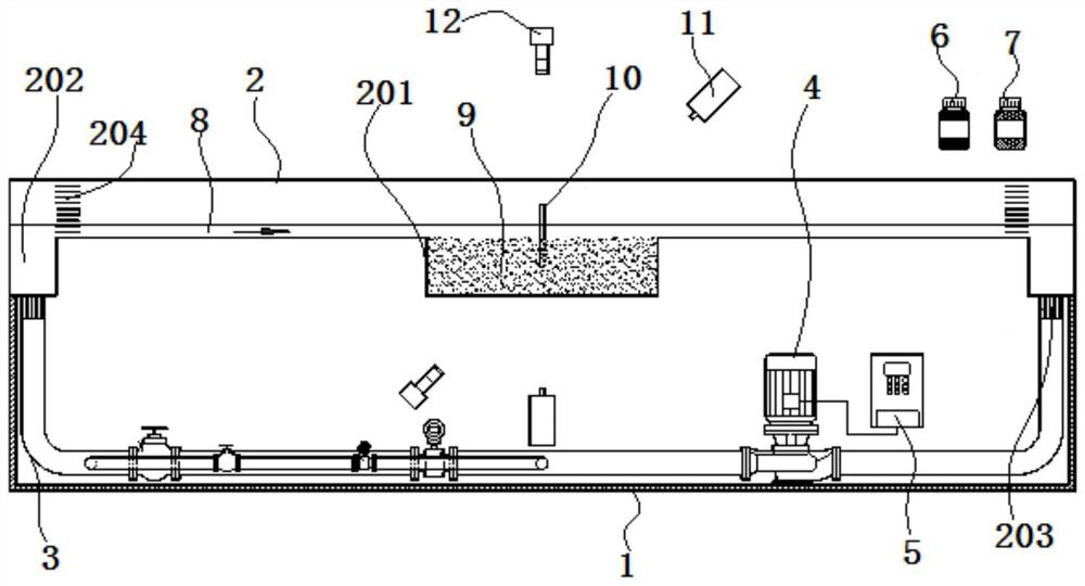 A model test device and method for bridge pile foundation scour based on transparent soil