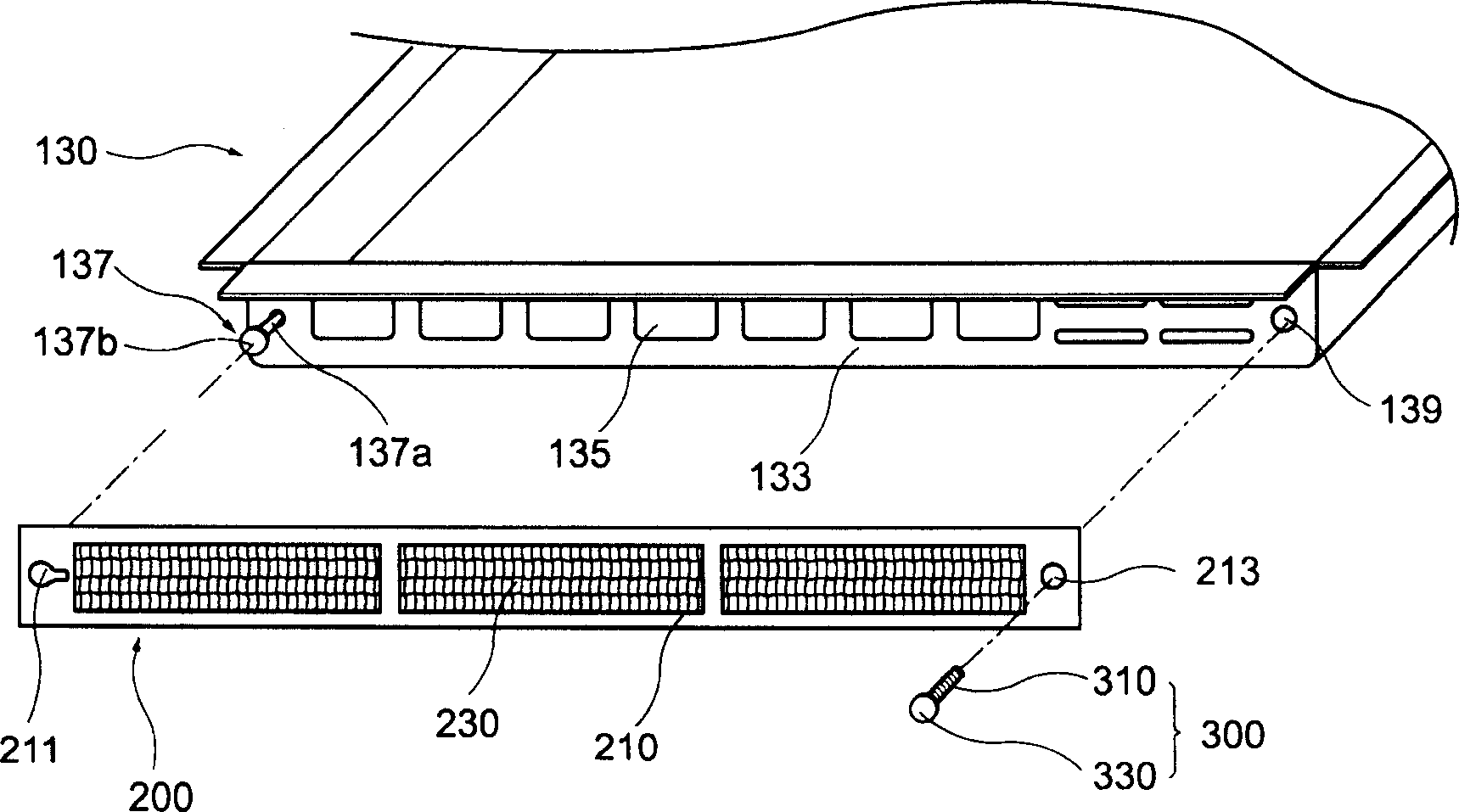 Fixing structure for air filter of microwave oven