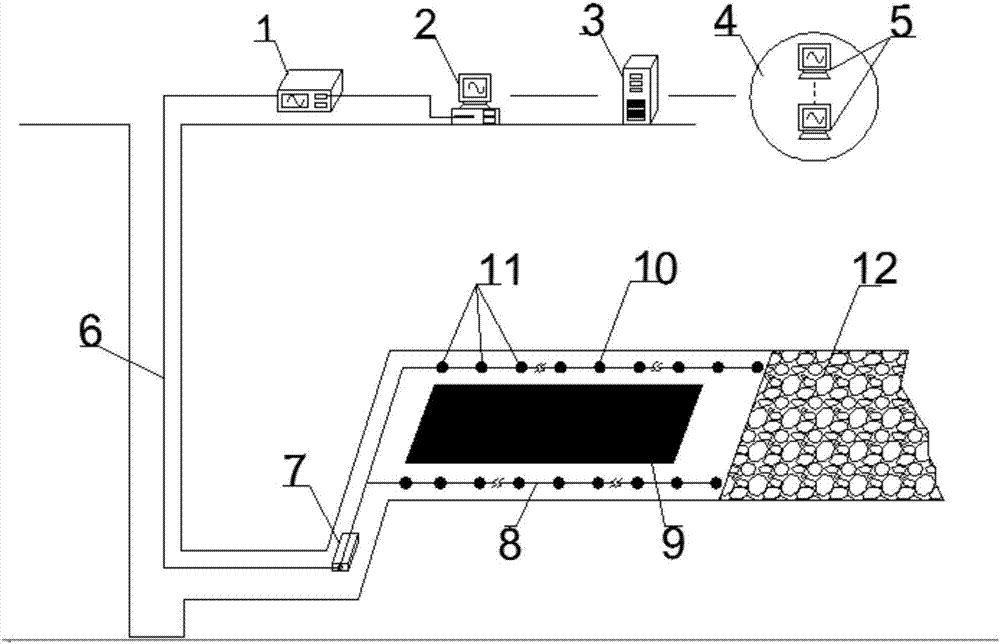 Coal mine tunnel roof stress online monitoring system based on fiber grating sensor and method thereof