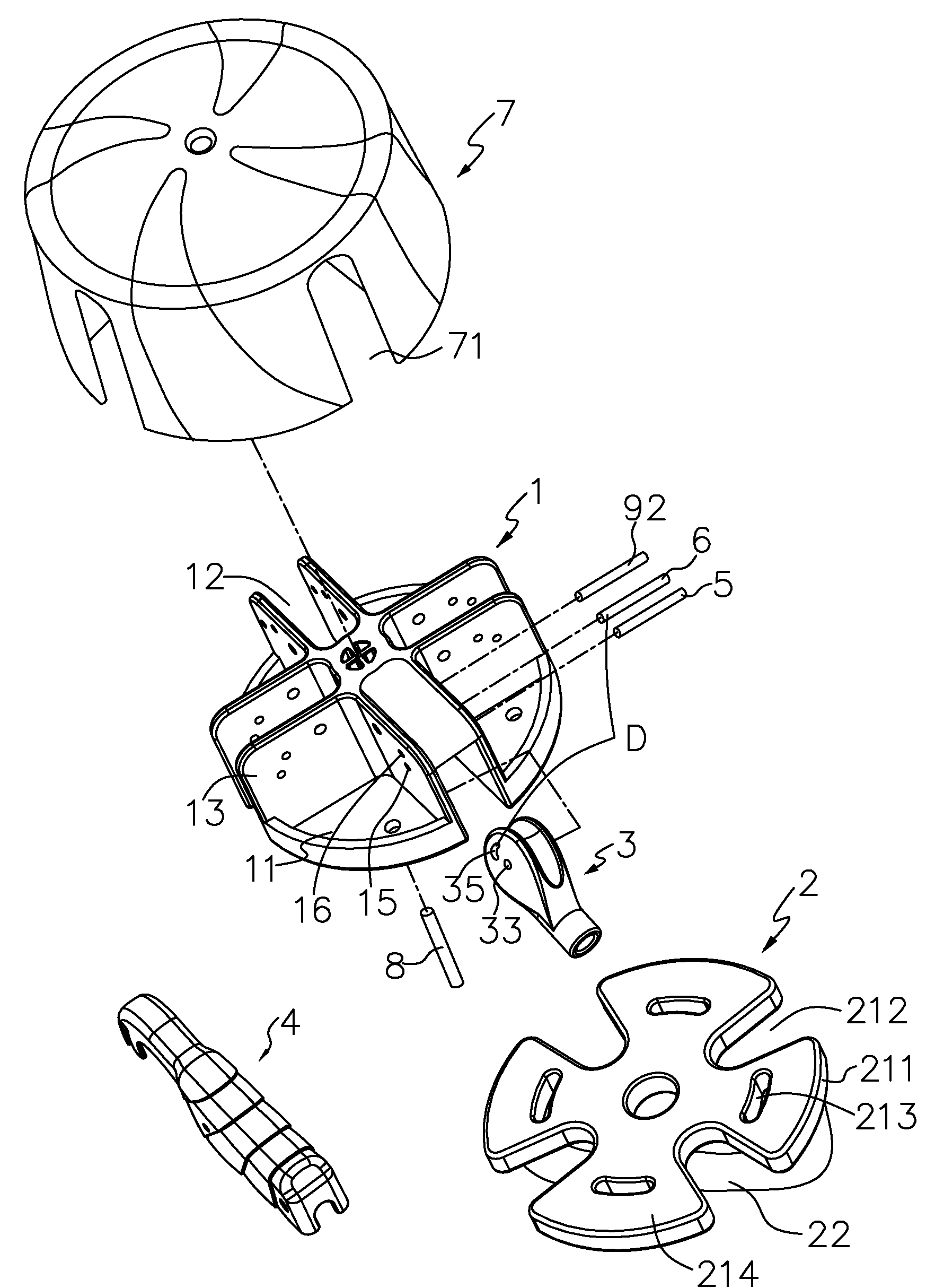 Top support structure of tent frame