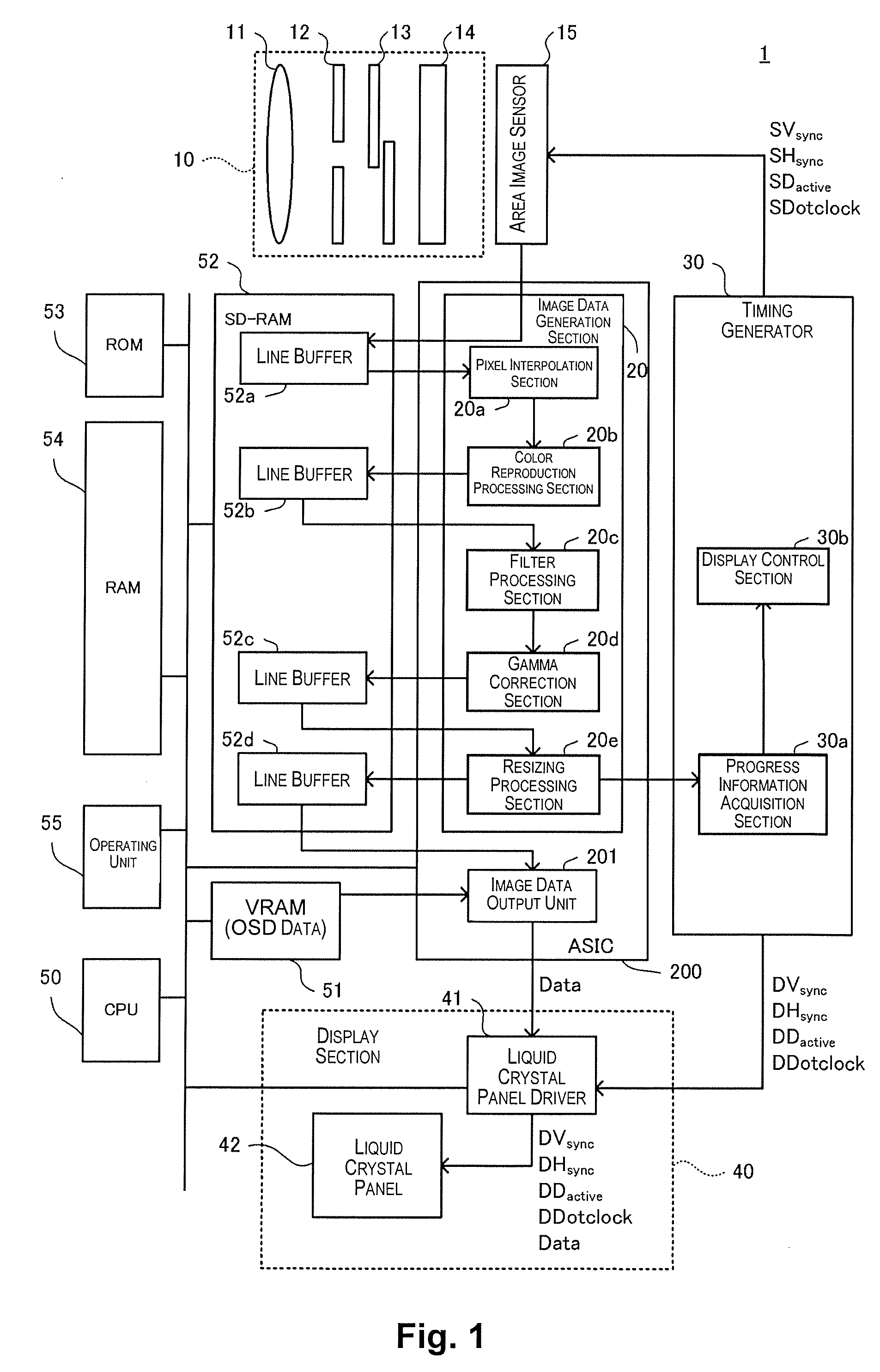 Image-displaying device and display control circuit