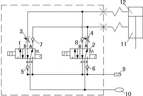 Quick opening-closing pneumatic system of gas-saving low-noise valve