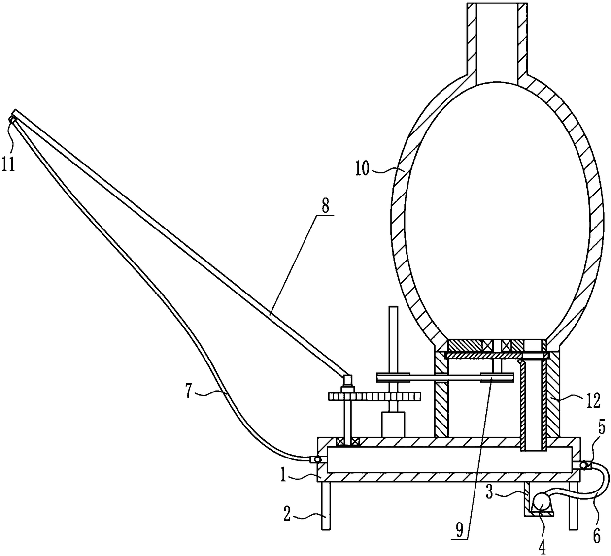 Disinfectant powder spraying apparatus for aquaculture