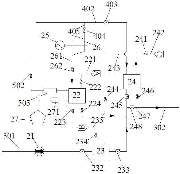 Heat network grading heating system using small steam turbine and adjusting method thereof