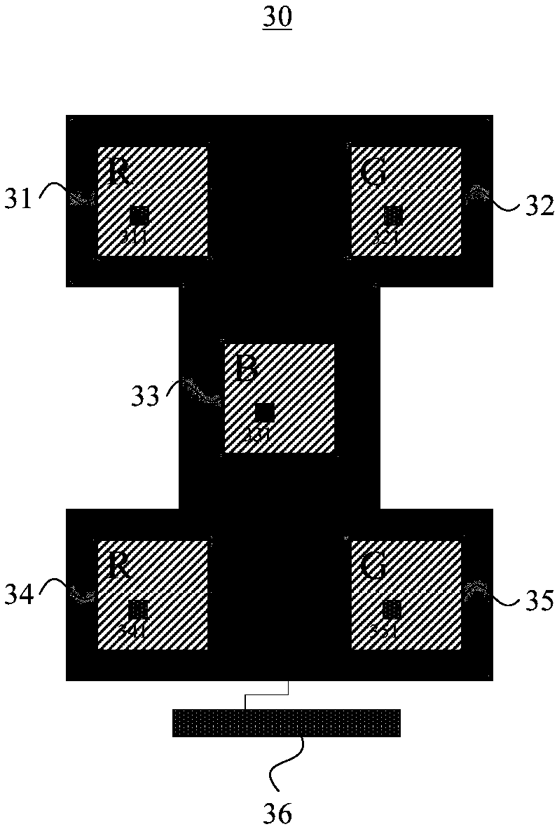 Virtual LED display module based on three-color H-shaped LED chips and two-time frequency display method