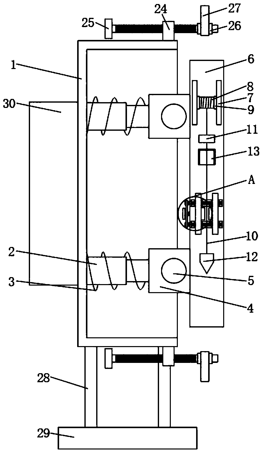 Movable verticality detection auxiliary device for constructional engineering