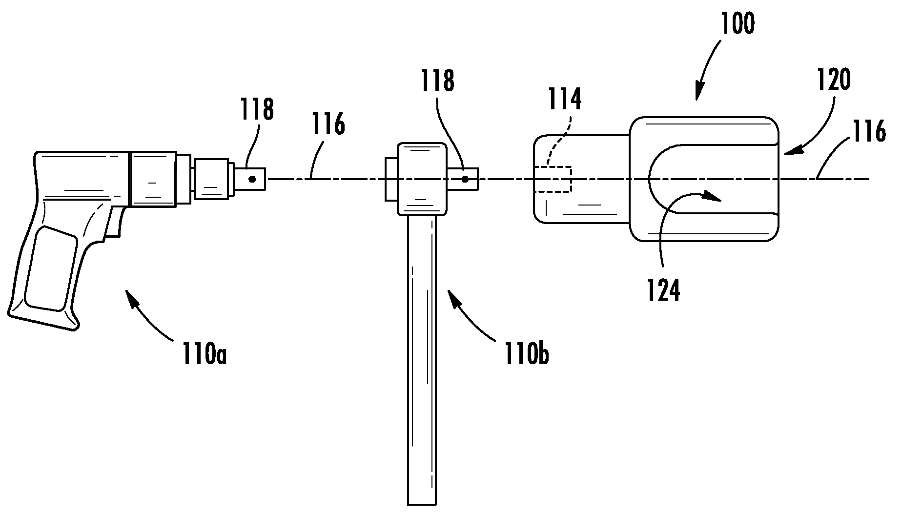 Pipe fitting socket for use with an axial drive mechanism