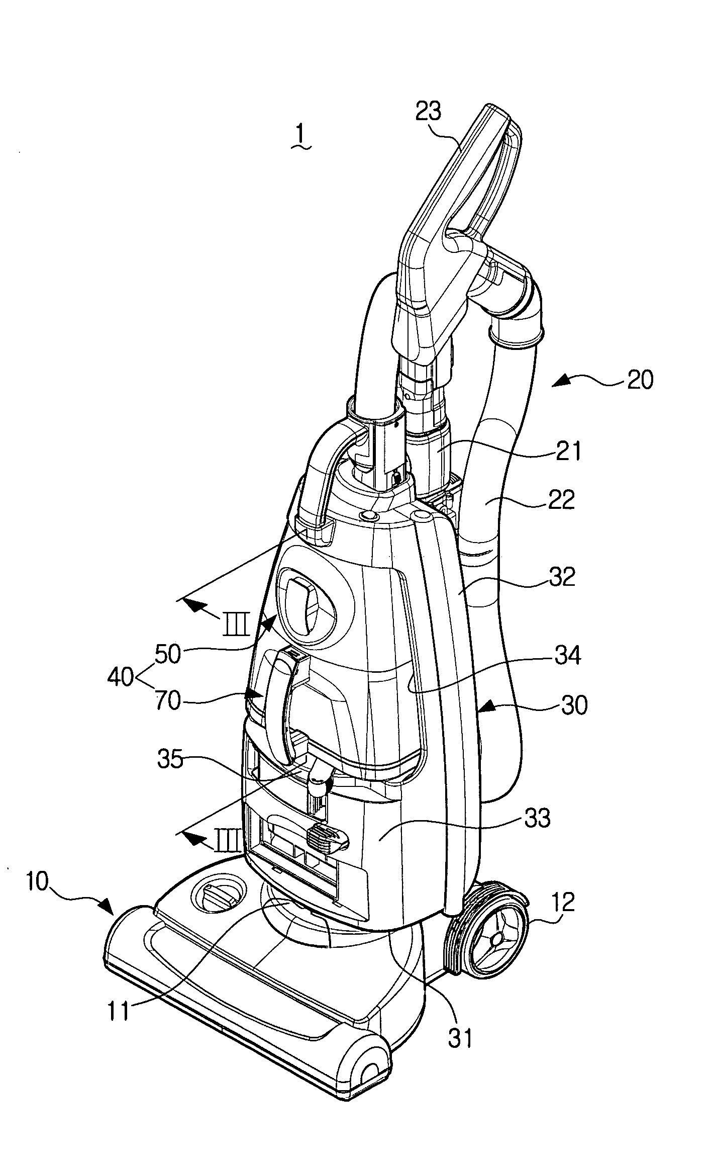 Cyclone contaminant collecting apparatus for vacuum cleaner