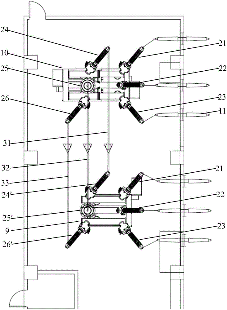 Connection mode of high and medium-voltage electrical devices