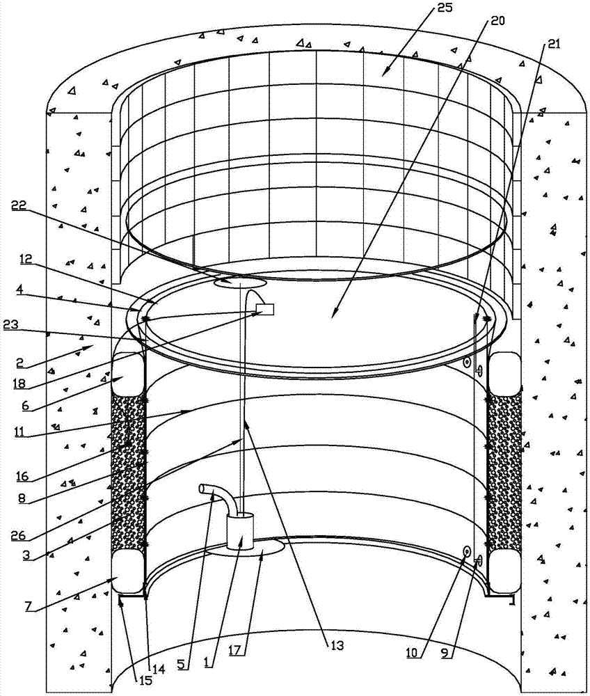 Steam curing device for concrete inner and outer well walls of frozen shaft