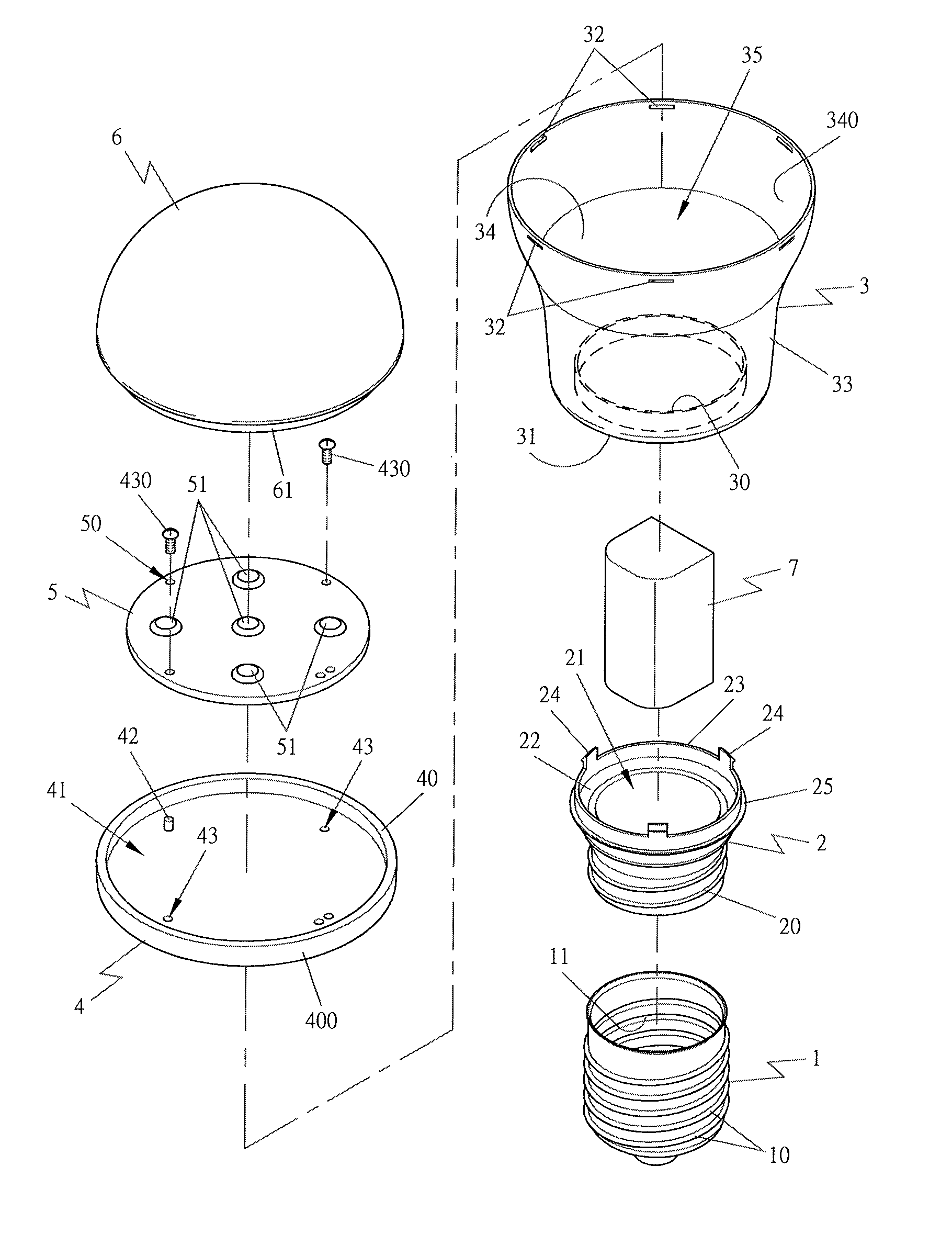 Heat sink for LED bulbs