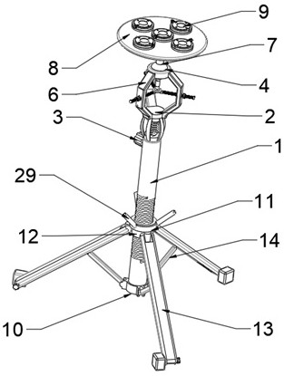 An aluminum alloy support seat with multi-directional fixation