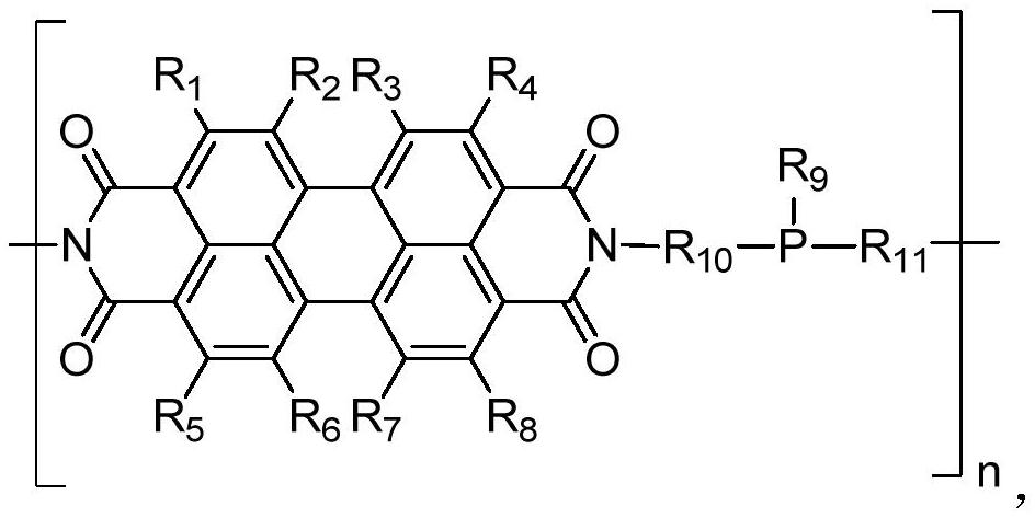 Phosphine-containing perylene diimide interface material, synthesis method thereof and solar cell