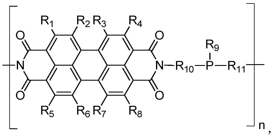 Phosphine-containing perylene diimide interface material, synthesis method thereof and solar cell