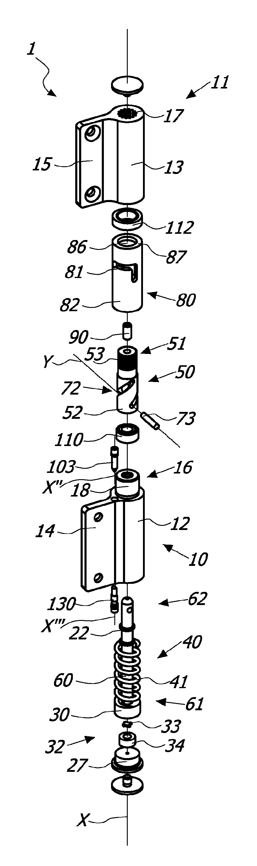 Hinge device for doors, shutters and the like